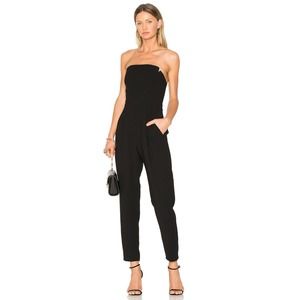 Jill Stuart Strapless Jumpsuit 2 Black Crepe Ankle